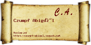 Czumpf Abigél névjegykártya